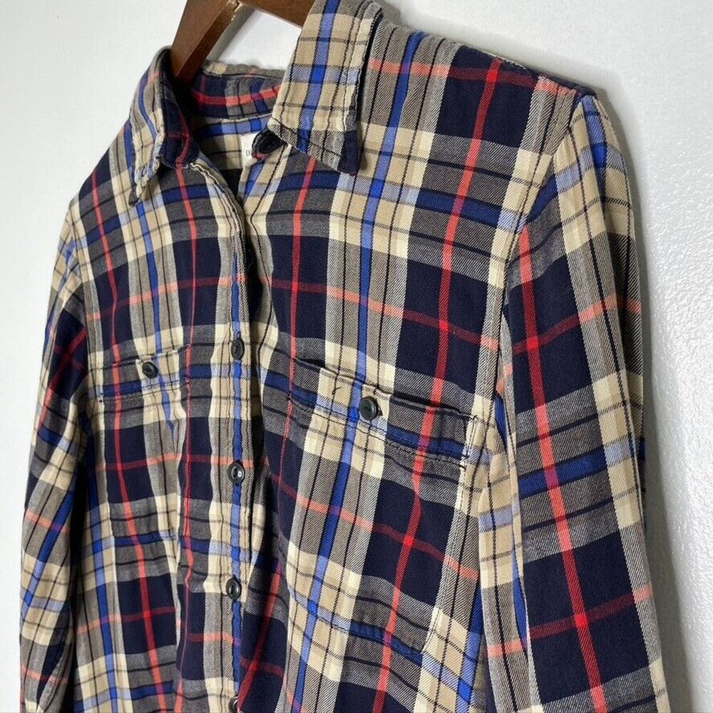 Ralph Lauren Red Blue Plaid Denim Supply Long Sleeve Button Top Size M Women’s